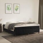 Sommier � ressorts de lit noir - fydun - 180x200 cm - velours - tapissier - pieds inclus