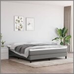 Sommier à ressorts - vgeby - gris foncé - 180x200 cm - tissu durable - 2 places Sommier à ressorts - vgeby - gris foncé - 180x200 cm - tissu durable - 2 places