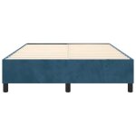 Sommier � ressorts - mothinessto - bleu fonc� - 140x200 cm - velours - 2 places