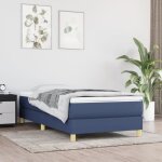 Sommier  ressorts - salalis - 90x190 cm - tissu 100% polyester - couleur bleu - pieds inclus