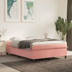 Sommier  ressorts - salutuya - tj62259 - velours rose - 140x190 cm - 2 places