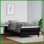 Sommier � ressorts - vgeby - ab3120676 - similicuir noir - 203 x 90 x 25 cm - 1 place
