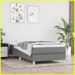 Sommier  ressorts - vgeby - gris fonc - 90x190 cm - tissu 100% polyester - stabilit optimale