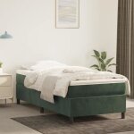Sommier  ressorts - zerodis - cq003 - velours vert fonc - 90x200 cm - 1 place