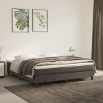 Sommier  ressorts - zerodis - hb022 - velours gris fonc - 180x200 cm - 2 places