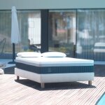 Sommier tapissier 140x190 beige gamme prestige htel bois massif + pieds offerts