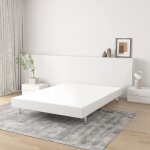 Sommier tapissier 140x190cm - frixovel - sommier � lattes - 26 lattes - 5 pieds - blanc