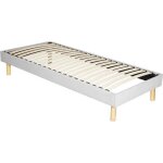 Adrien - solide et confortable sommier tapissier 70x190 pieds en 18 cm - 13 lattes - montage rapide et ...
