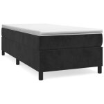 Sommier tapissier - garosa - 80x200 cm - velours noir - pieds inclus - montage facile
