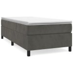 Sommier tapissier - garosa - 90x190 cm - velours gris fonc� - pieds inclus - montage facile