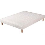 Sommier tapissier hevea selection - 130x190 - 9 voliges - pieds inclus