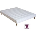 Sommier tapissier  lattes multiplis 160 x 200 - promo matelas - mistral - 20 lattes - blanc