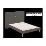 Sommier tapissier merinos m 140x190 - confort ferme 3d - gris anthracite
