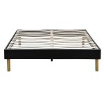 Gregory - solide et confortable sommier tapissier noir pieds en 20 cm pour matelas en 140x190 - 2 x 13 ...