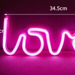 Enseigne au n�on - sonew - love - led - rose - panneau ps et acrylique - �nergie �conome