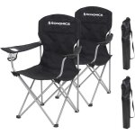 Songmics lot de 2 chaises de camping - structure robuste - charge max de 150 kg - avec porte - bouteille ...