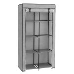 Songmics - armoire  vtements - 6 niveaux - 2 tringles - tissu non - tiss - gris ryg084g22