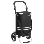 Songmics caddie de courses pliable avec compartiment isotherme polyvalent chariot de courses sac amovible ...