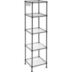 Songmics - colonne salle de bain de rangement en mtal - capacit 100 kg - 5 planches en plastique - ...