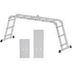 Songmics �chelle polyvalente 35 m escabeau en alliage daluminium jusqu� 150 kg 12 arches avec 2 plaques ...