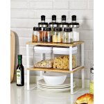 Songmics �tag�re de cuisine lot de 4 organisateur porte - �pices rangement de placard empilable blanc ...