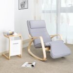 Songmics fauteuil � bascule - avec repose - pied r�glable 5 niveaux - rocking chair - charge max. 150 ...