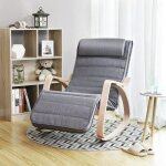 Songmics fauteuil  bascule - repose - pieds rglable - housse en lin - charge max. 150 kg - 91 x 115 ...