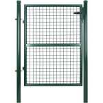 Portillon de jardin grillag� cl�ture avec serrureporte 106 x 125 cm (l x h) tube rond vert