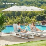 Songmics parasol double 460 x 270 cm ombrelle extra large pour terrasse protection upf 50 + avec manivelle ...