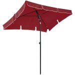 Songmics parasol rectangulaire 200 x125 cm uv 50 + protection solaire inclinable toile polyester sans ...