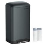 Songmics poubelle 30 litres avec p�dale en acier seau int�rieur et couvercle poign�e herm�tique pour ...