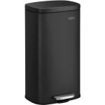 Songmics poubelle de cuisine poubelle  pdale 30l seau interne en plastique couvercle fermeture souple ...