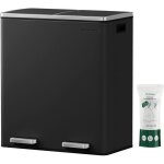 Songmics poubelle cuisine tri slectif 2 x 30l 2 seaux en plasatique avec 15 sacs poubelles pdales en ...