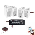 Sono 4 enceintes 80w + 1 ampli bluetooth pa dj mix maison magasin institue restaurant bar pub club salon ...