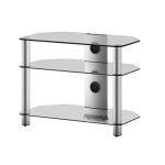 Meuble tv - sonorous - neo - 370 - c - slv - verre tremp - argent - 3 tages - contemporain