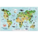 Sous - main - herma - carte du monde - (l)550 x (h)350 mm - imprim� recto verso - softtouch