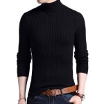 Sous pull col roul homme en maille slim fit classique automne - hiver tissu comfortable couleur unie ...