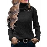 Sous pull femme col roulé en tricot automne hiver pullover chaud epais manches longues couleur unie Sous pull femme col roulé en tricot automne hiver pullover chaud epais manches longues couleur unie