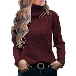 Sous pull femme col roul en tricot automne hiver pullover chaud epais manches longues couleur unie