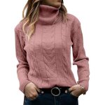 Sous pull femme - mp61273811 - col roulé tricoté - chaud et epais - rose Sous pull femme - mp61273811 - col roulé tricoté - chaud et epais - rose