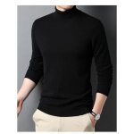 Sous pull homme laine col roul en tricot slim fit pullover chaud manches longues couleu unie automne ...