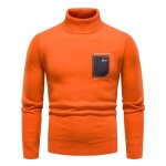 Sous pull homme - tricot doublure polaire - automne hiver - orange Sous pull homme - tricot doublure polaire - automne hiver - orange