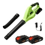 Souffleur de feuilles �lectrique sans fil - prumya - 600w - 2 batteries 2. 0ah - 2 vitesses