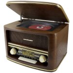 Soundmaster nr961 radio de table dab + fm aux usb cd bluetooth avec t�l�commande marron