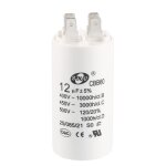Sourcing map cbb60 condensateur 12uf 450v ac double insert 50 - 60hz cylindre 70x35mm blanc pour moteur ...