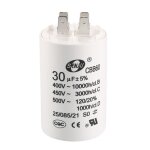 Sourcing map cbb60 condensateur 30uf 450v ac double insert 50 - 60hz cylindre 91x41mm blanc pour moteur ...