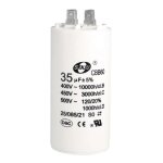 Sourcing map cbb60 condensateur 35uf 450v ac double insert 50 - 60hz cylindre 92x44mm blanc pour moteur ...