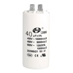 Sourcing map condensateur cbb60 40uf 450v ac double insertion 50 / 60hz cylindre 94x45mm blanc pour moteur ...