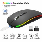 Souris bluetooth sans fil rechargeable [bt 5. 1 + 2. 4g nano] 800 - 1200 - 1600 dpi souris pour pc ordinateur ...