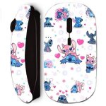 Souris noir sans fil stitch et angel dessin maniacase